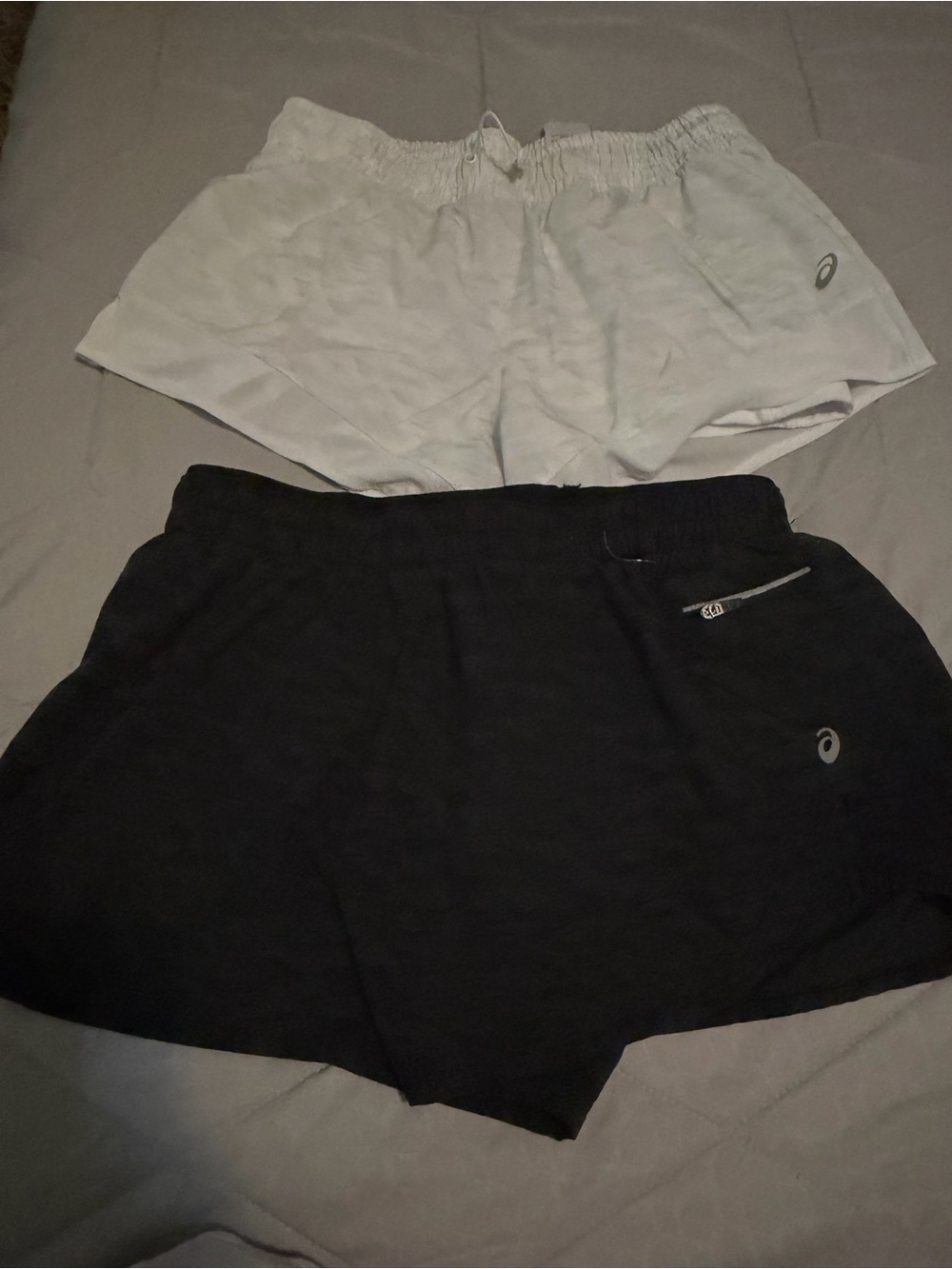 ASICS Men’s Athletic Shorts - White and Black Pair